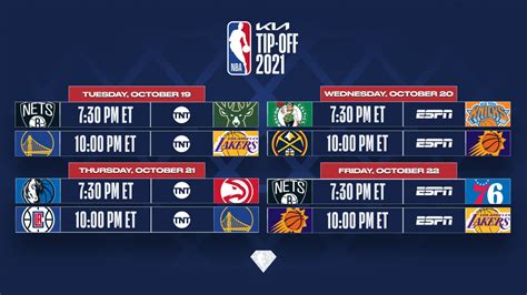 nba schedule tomorrow 2021